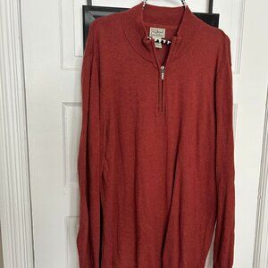 LL Bean Men's Cotton Cashmere Quarter-Zip Sweater, L-Tall
